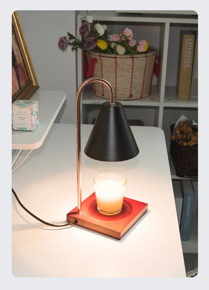 Elegant Aromatherapy Candle Lamp with Curvy Design, Soothing Fragrance, and Adjustable Lighting
