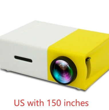 Compact 1080p HD home cinema projector with versatile connectivity and adjustable display settings