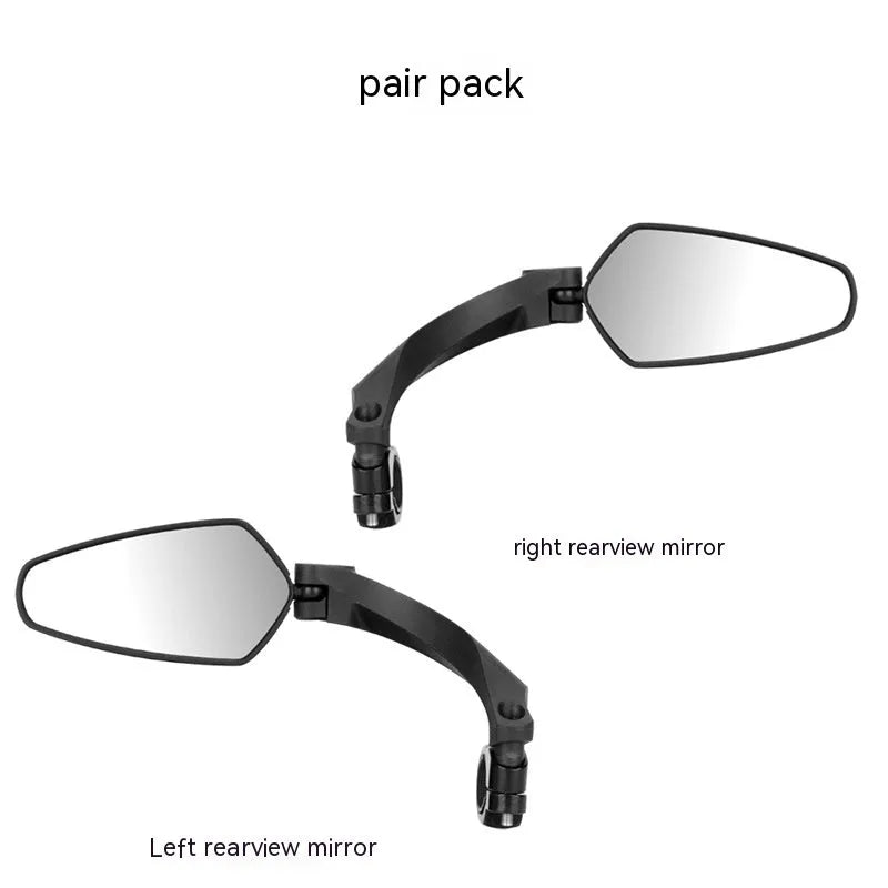 Black rotatable bicycle rearview mirror for mountain and road bike safety