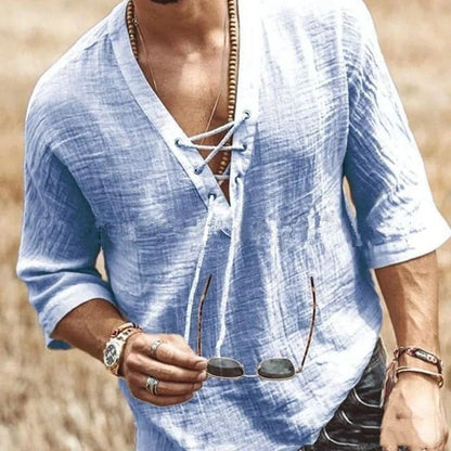 Lace Up Corn Mid Sleeved T-shirt in various colours