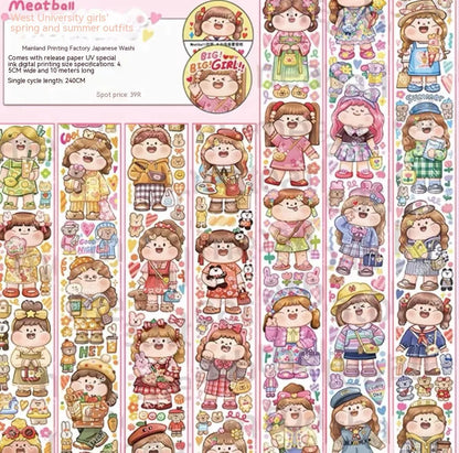 Haemorrhoid tape packaging stickers with cartoon characters, 42 styles, Japanese paper, 5 cm size