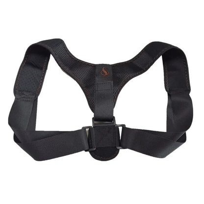 Clavicular posture correction belt with adjustable shoulder straps on a neutral background.