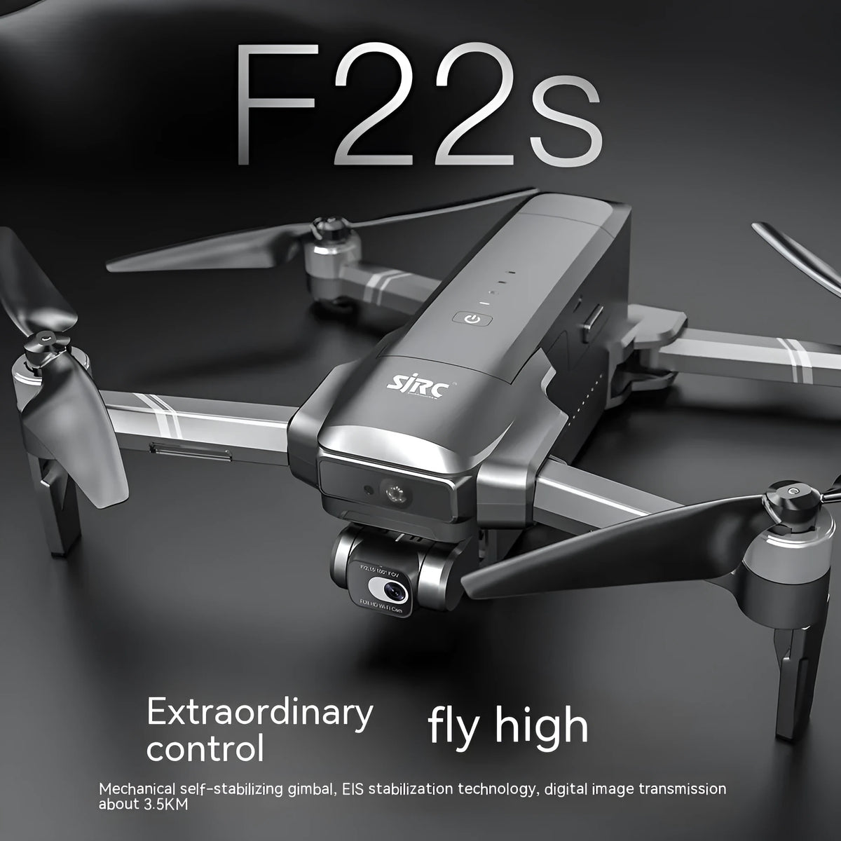 F22S obstacle avoidance drone with HD aerial camera, GPS, folded to 21 x 9.5 x 8cm, official full set