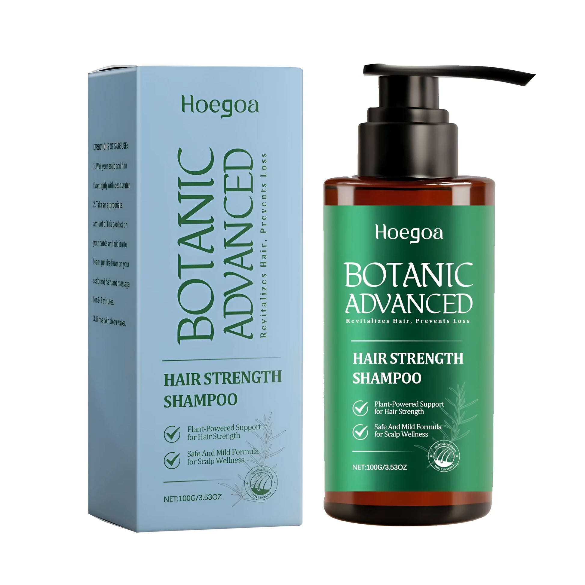 100g Hair Strength Shampoo bottle with rosemary, aloe and ginger extracts