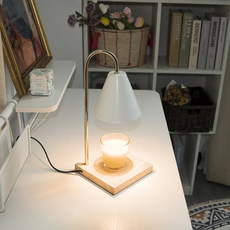 Elegant Aromatherapy Candle Lamp with Curvy Design, Soothing Fragrance, and Adjustable Lighting