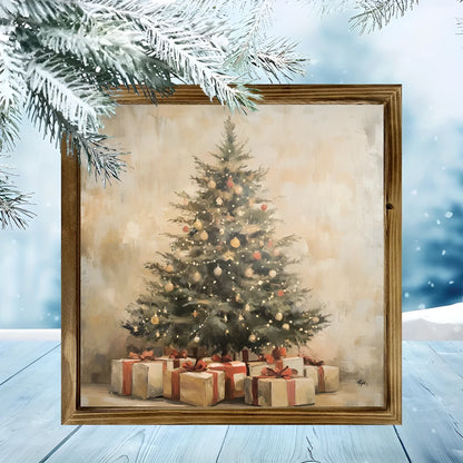 20x20cm double-layer pine wood photo frame for office, temple, or home decoration