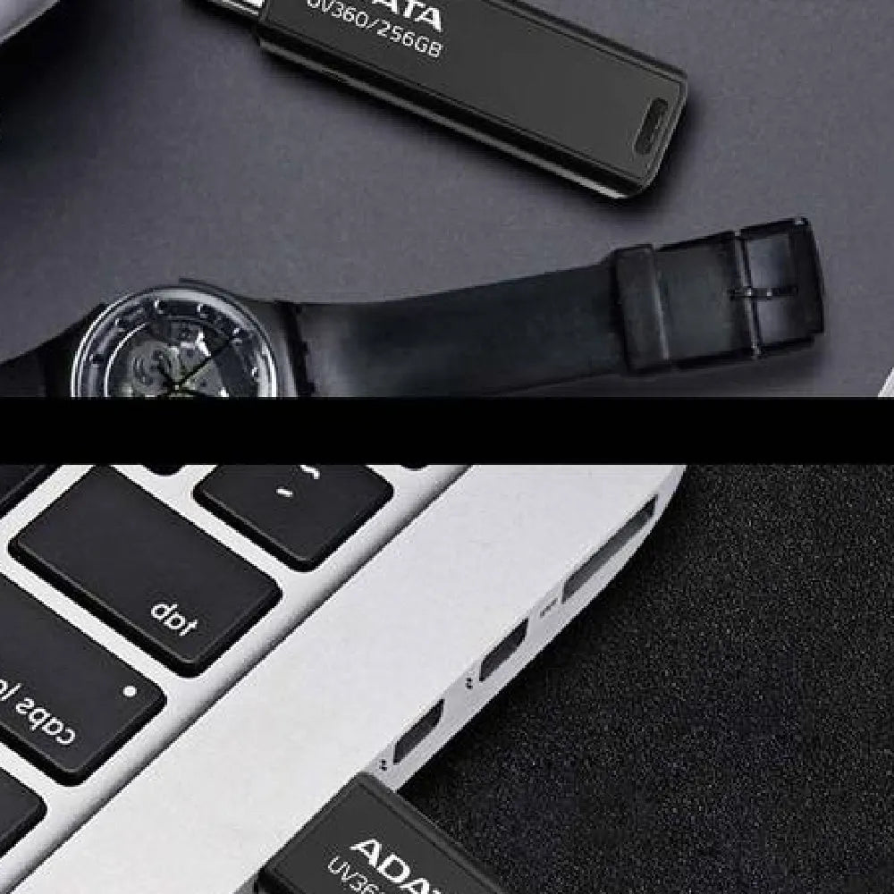 Black waterproof plastic USB flash drive for car mounting, showing compact size.
