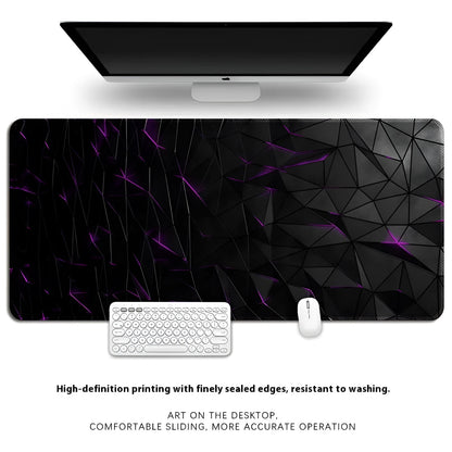 Natural rubber keyboard table mat with non-slip surface showing thermal transfer pattern and overlock edges