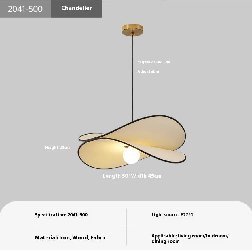 French artistic fabric potato chip chandelier pendant light for bedroom ceiling