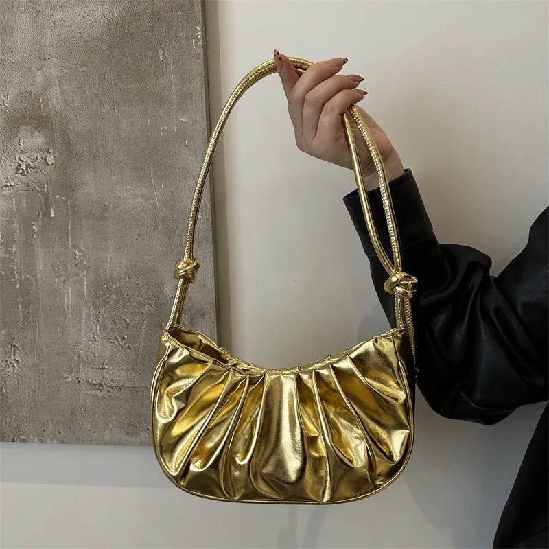 Korean Style Casual Shopping Messenger Bag in soft horizontal square shape with sandwich pocket design available in black gold silver purple colours featuring file bag internal structure and sewing thread detail