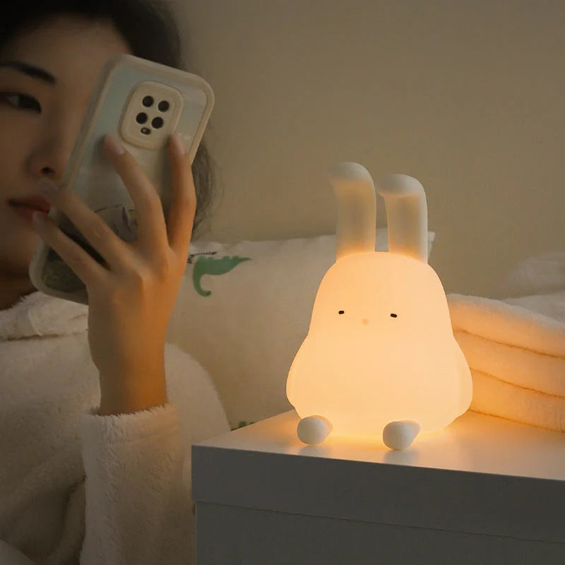 Cute Rabbit Mood Light with dimmable LED for children's rooms