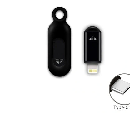 Compact aluminium cell phone infrared remote control with glossy black finish
