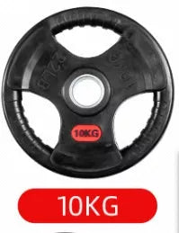 Three-hole rubber bag for gym weightlifting barbell, cast iron construction with rubber coating