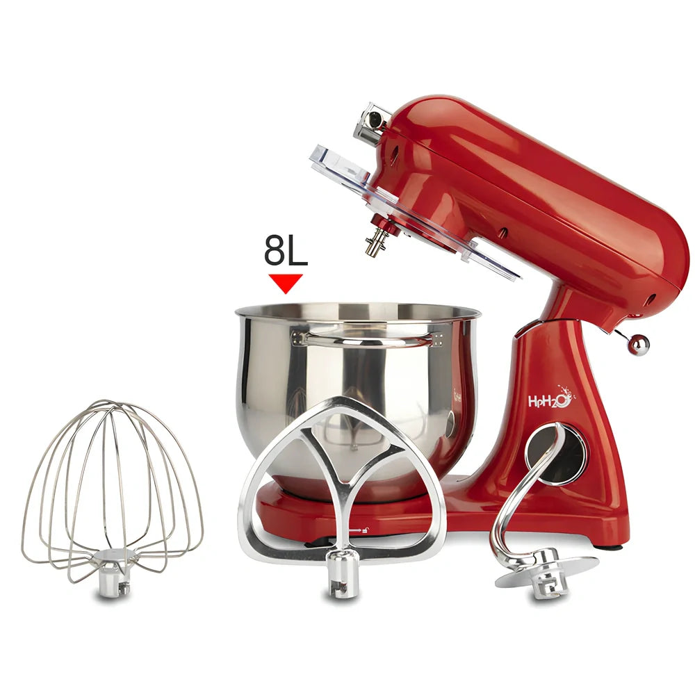 Red SM-1522ML stand mixer with stainless steel bowl and digital control panel