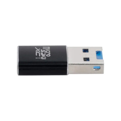 Black USB 3.0 Micro SD card reader with ABS plastic shell for memory card data transfer