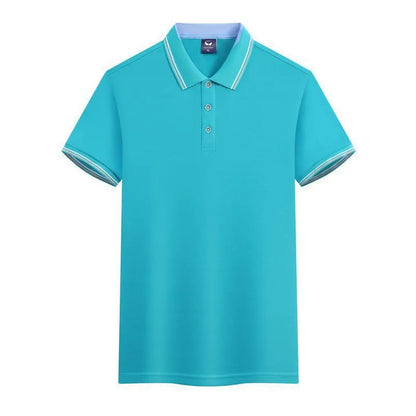 Slim fit ice silk quick-drying polo shirt for work clothes in blue gray colour