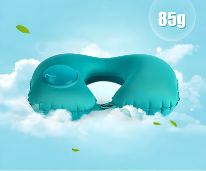 Comfortable and portable hand-pressed inflatable travel pillow in various colours
