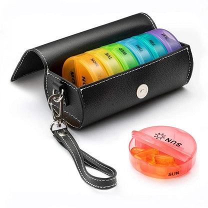 7 Days Pill Box Travel Weekly Medicine Organizer - Transparent, durable, and portable pill box with clear day and night markings