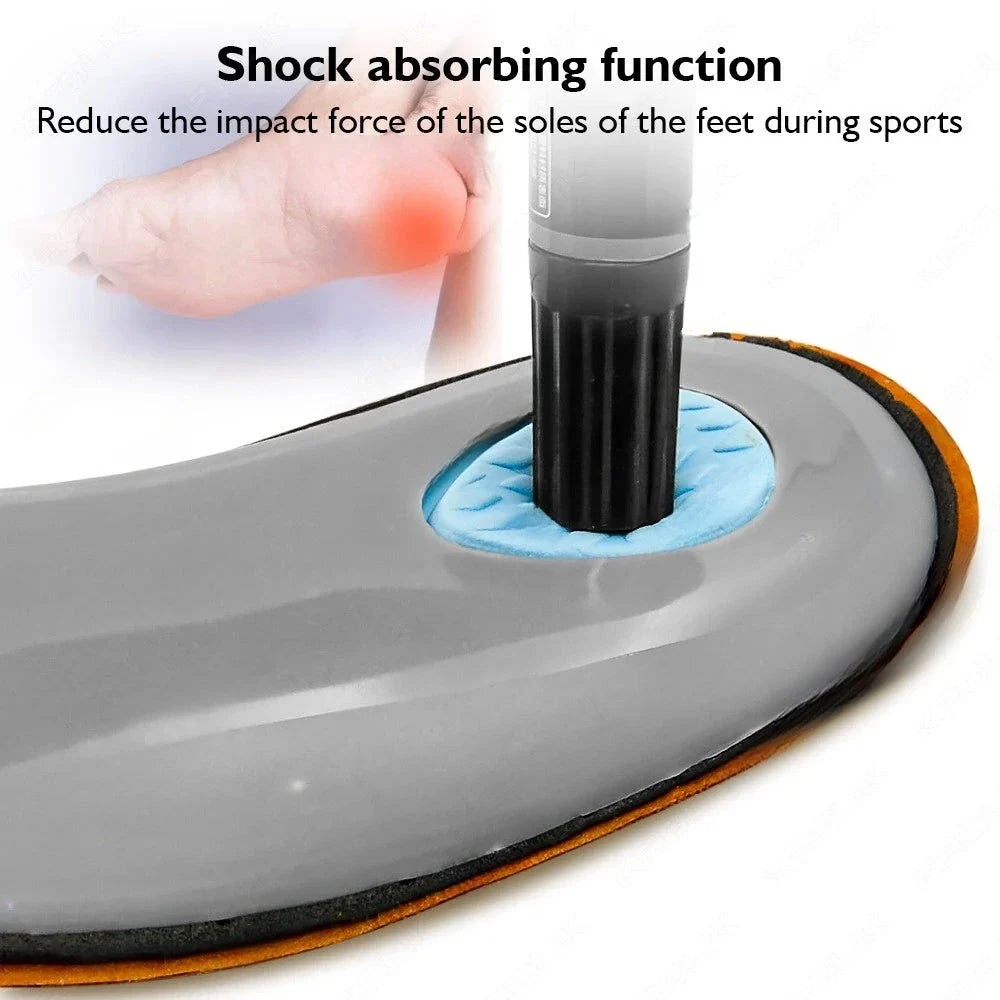 Premium Orthotic Leather Insoles with 3D Orthopaedic Design for Flat Feet and Arch Support