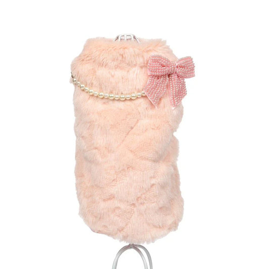 Elegant and cosy cat winter coat with hooded design, made from premium cotton and soft fur