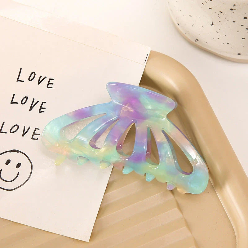 Chic geometric hollow stripes hair barrettes made from premium acetate for women's fashion and hairstyles