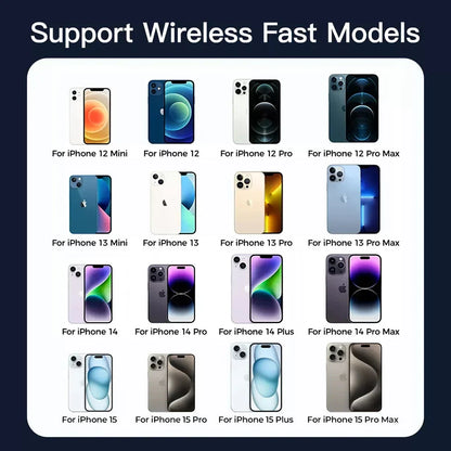 Magnetic Wireless Car Charger for iPhone 12/13/14/15 Series with Transparent Design and CD Pattern Mirror Surface