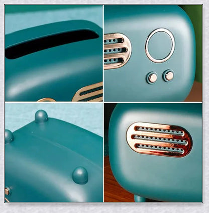 Retro-inspired tissue box cover in vibrant colours, adding vintage charm to any home decor