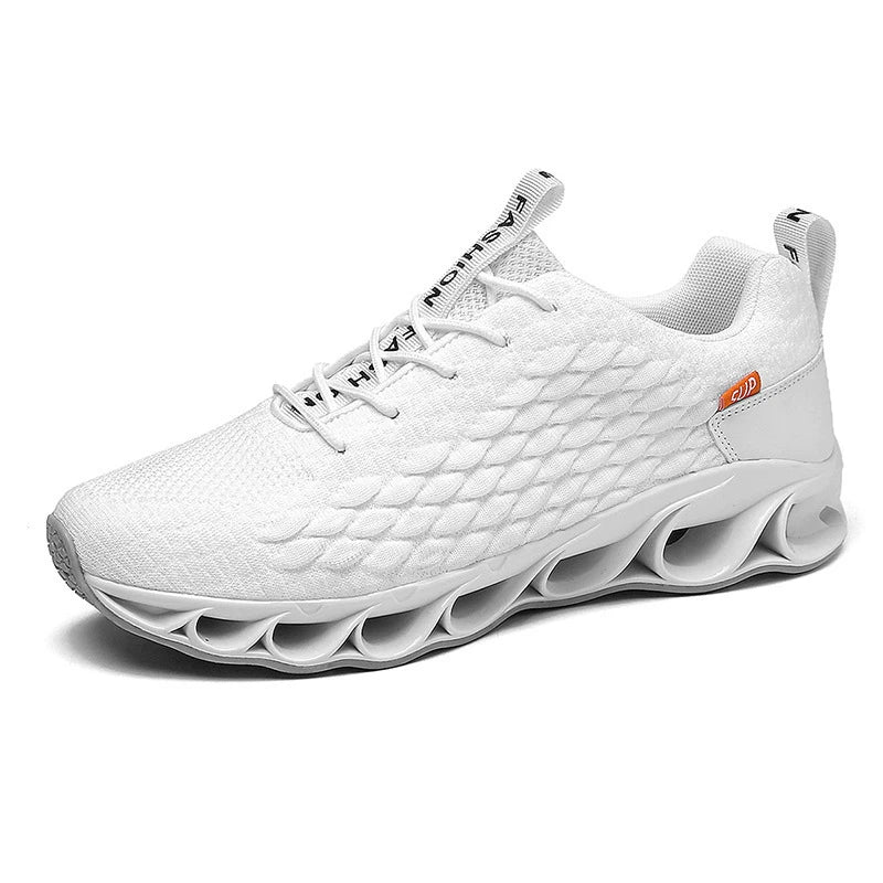 Premium soft-sole men's running shoes in a variety of colours, featuring a stylish and comfortable design perfect for British gentlemen.