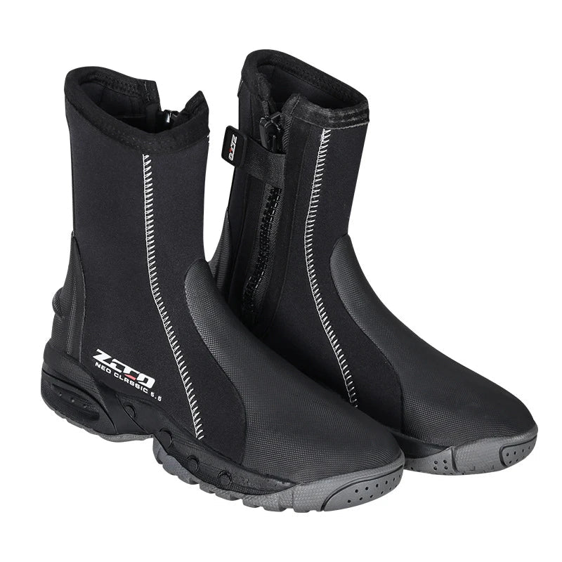 Premium non-slip outdoor beach and diving boots with durable rubber outsole and neoprene upper for waterproof protection and superior grip