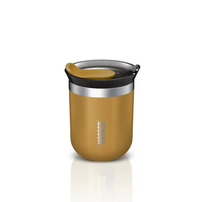 Premium insulated stainless steel travel mug in various vibrant colours, designed for keeping hot and cold drinks at the perfect temperature for on-the-go British lifestyles.