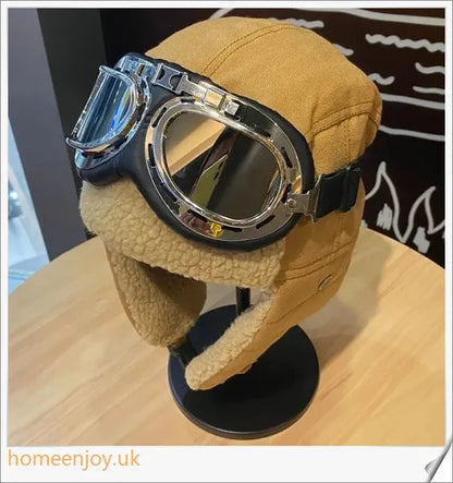Aviator-style thickened warm ear protection glasses in various colours, including black, khaki, blue, and army green