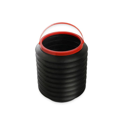 Collapsible plastic rubbish bin with handle for storage and organisation in cars and homes