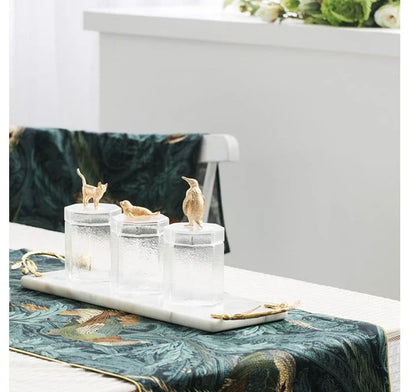 Premium glass food storage jar with a stylish rabbit-shaped lid, ideal for storing dry goods, snacks, and homemade preserves in the kitchen.