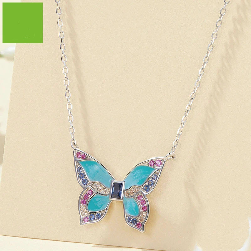 Platinum butterfly necklace with adjustable chain and delicate butterfly pendant