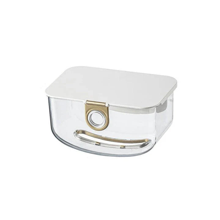 Trendha Modern Wall-Mounted Tissue Box and Storage Dispenser in grey, featuring a sleek and stylish design for bathroom or kitchen organisation.