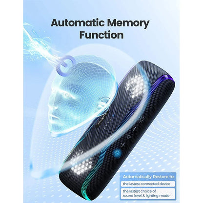 Outdoor Bluetooth Speaker with 25W Stereo Sound, Colour-Changing Lights, and Waterproof Design