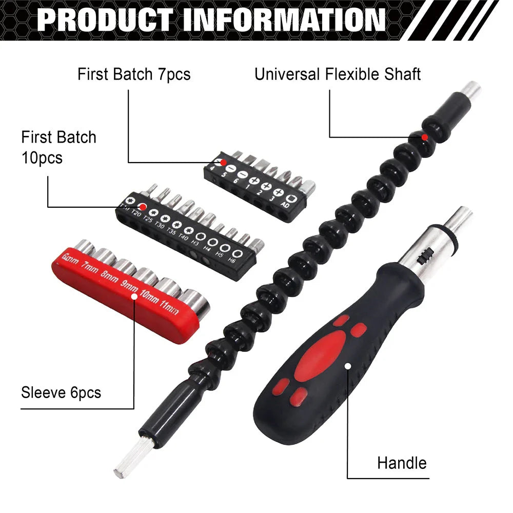 Flexible Shaft Drill Bit Extension - Premium Hex Shank Power Tool Accessory for Accessing Tight Spaces