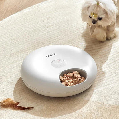 Automatic 6-Meal Pet Feeder for Cats - Dispenses Wet and Dry Food with Customizable Meal Times and Portion Control