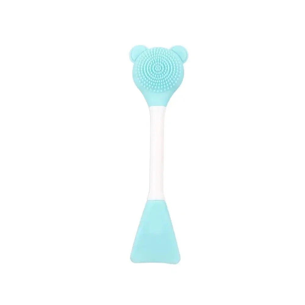 Luxurious silicone bear-shaped face mask applicator brush in various colours for effortless, even skincare product application