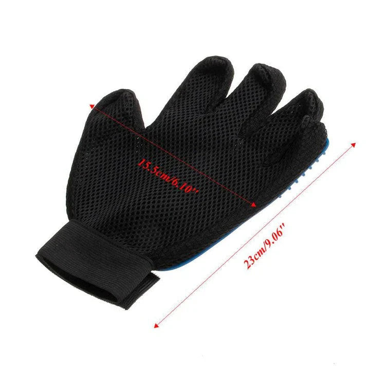 Premium pet grooming brush gloves made with soft, flexible rubber material for gentle brushing and massage