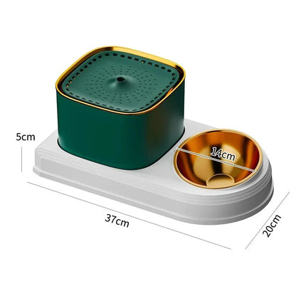 Automatic Cat Water Fountain & Feeder - 3L Dual-Function Pet Hydration Station for Feline Hydration and Feeding