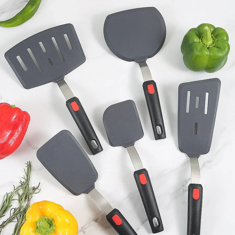 High-performance silicone spatula with stainless steel core for durable, heat-resistant cooking