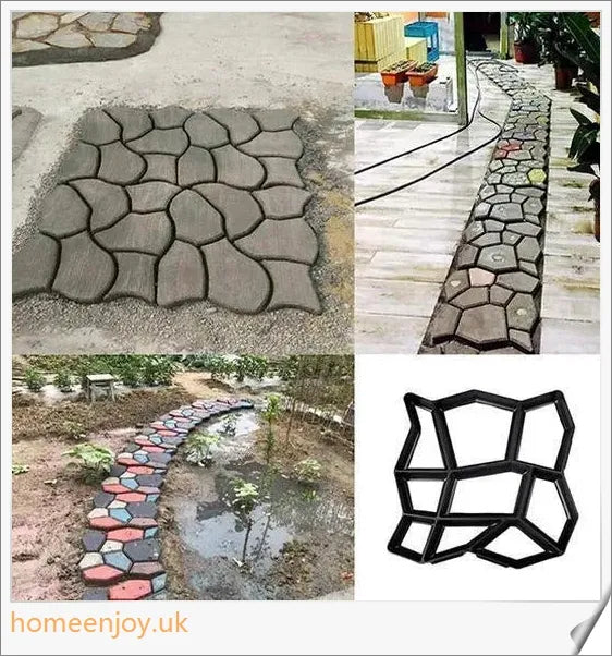 Durable, reusable plastic DIY paving mould for creating customized garden paths and patios