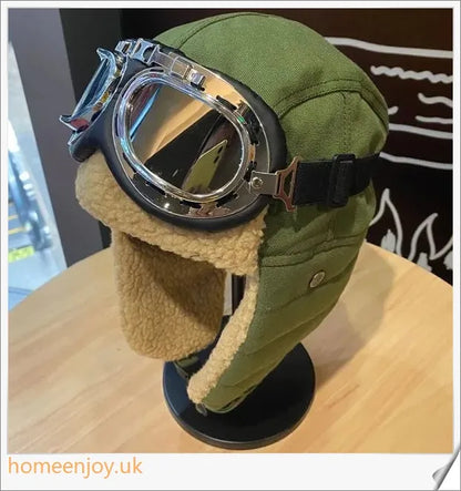 Aviator-style thickened warm ear protection glasses in various colours, including black, khaki, blue, and army green