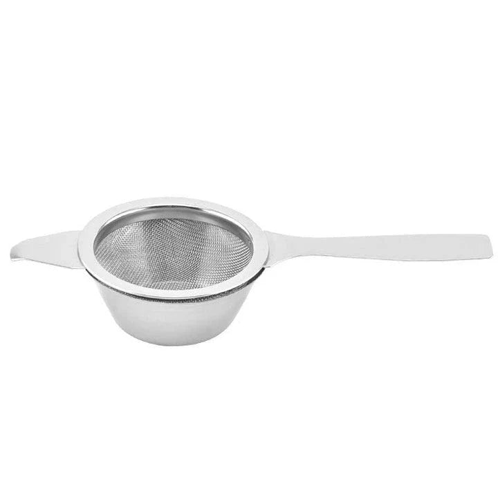Stainless steel tea infusers with gold-tone finish in a modern, minimalist design