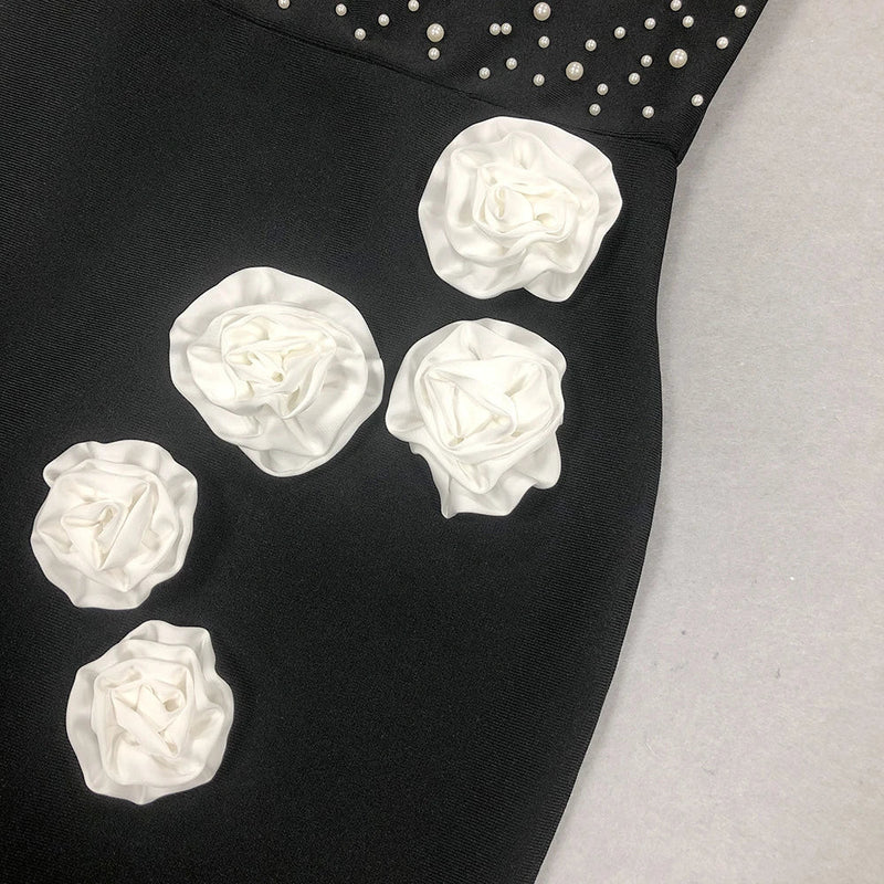 Homeenjoy UK Elegant Slim-Fit Beaded Floral Dress