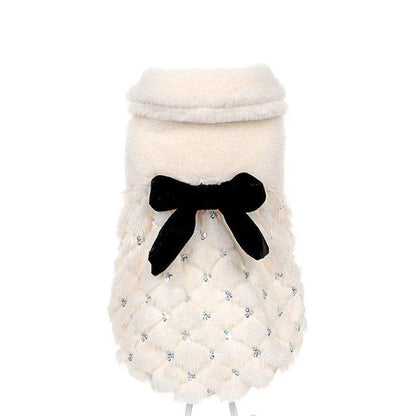 Elegant and cosy cat winter coat with hooded design, made from premium cotton and soft fur