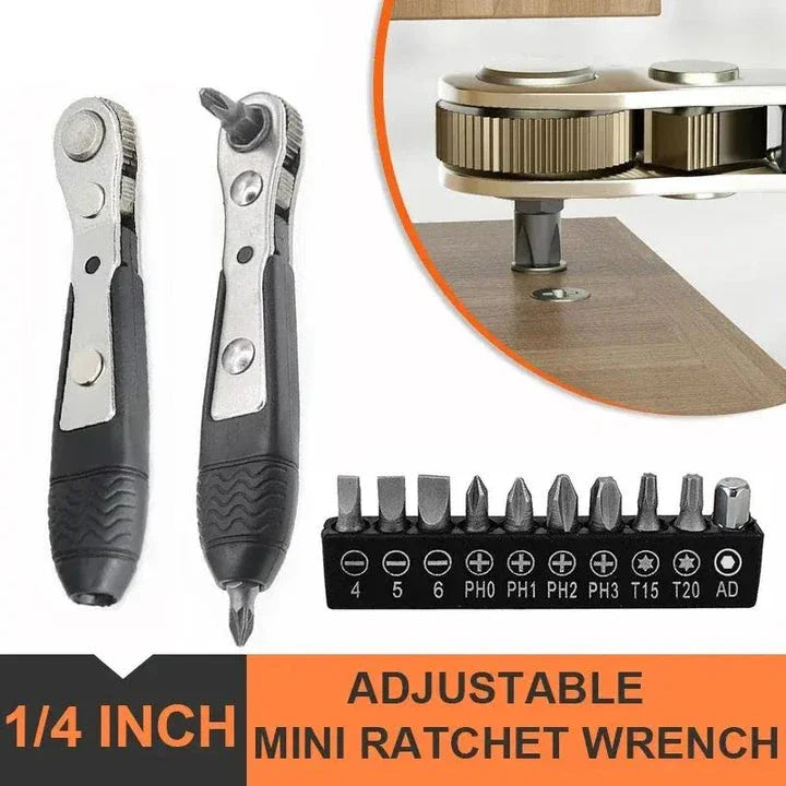 Compact Mini Ratchet Wrench & Screwdriver with magnetic adsorption and quick-release mechanism for precise repair work in tight spaces