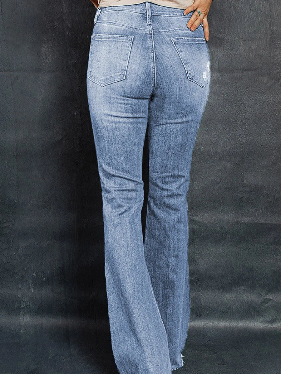 Premium high-waisted wide-leg denim trousers in a chic, versatile design