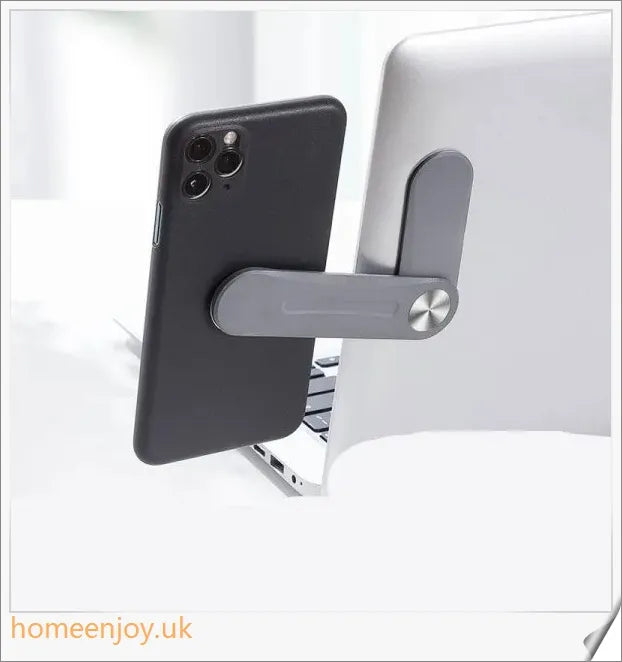 Adjustable aluminium alloy mobile phone holder with side screen display for hands-free convenience and enhanced productivity